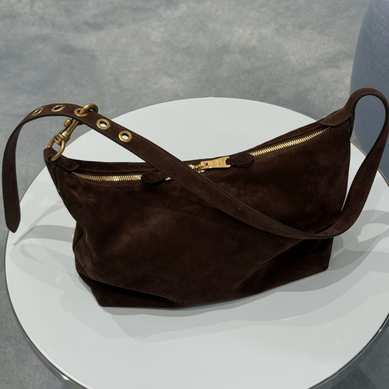 Women'S Bags Everyday - กระเป๋าสะพายไหล่หนังกลับสีน้ำตาล 2026 สำหรับผู้หญิง แบรนด์หรู ดีไซเนอร์ กระเป๋าถือใต้แขนสำหรับใส่อาหารกลางวัน