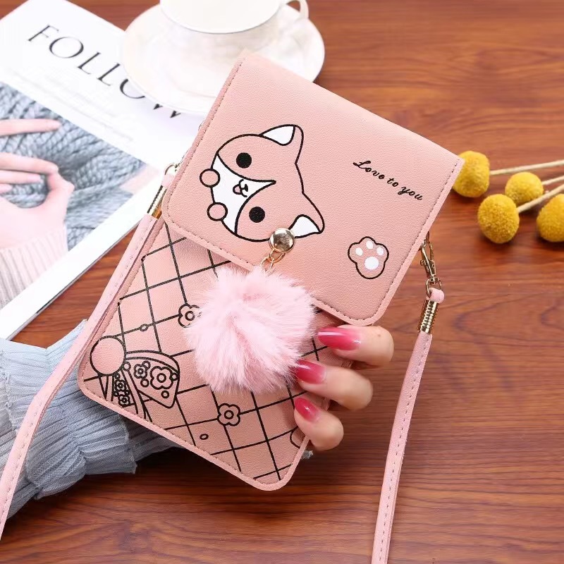 Women'S Bags Everyday - กระเป๋าใส่โทรศัพท์หน้าจอสัมผัสลายการ์ตูนน่ารักสำหรับผู้หญิง - กระเป๋าสะพายข้างแบบใสบางเฉียบกระเป๋าสะพายไหล่ขนาดเล็กกระเป๋าสตางค์