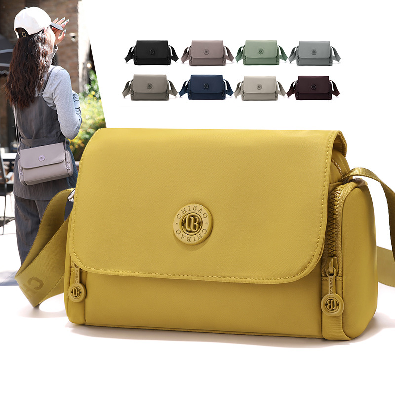 Women Bags Casual - กระเป๋าไนลอนกันน้ำแบบใหม่, กระเป๋าสะพายข้างทรงสี่เหลี่ยมสุดอินเทรนด์, กระเป๋าสะพายไหล่ผู้หญิงมีสไตล์สำหรับการช้อปปิ้งแบบสบายๆ
