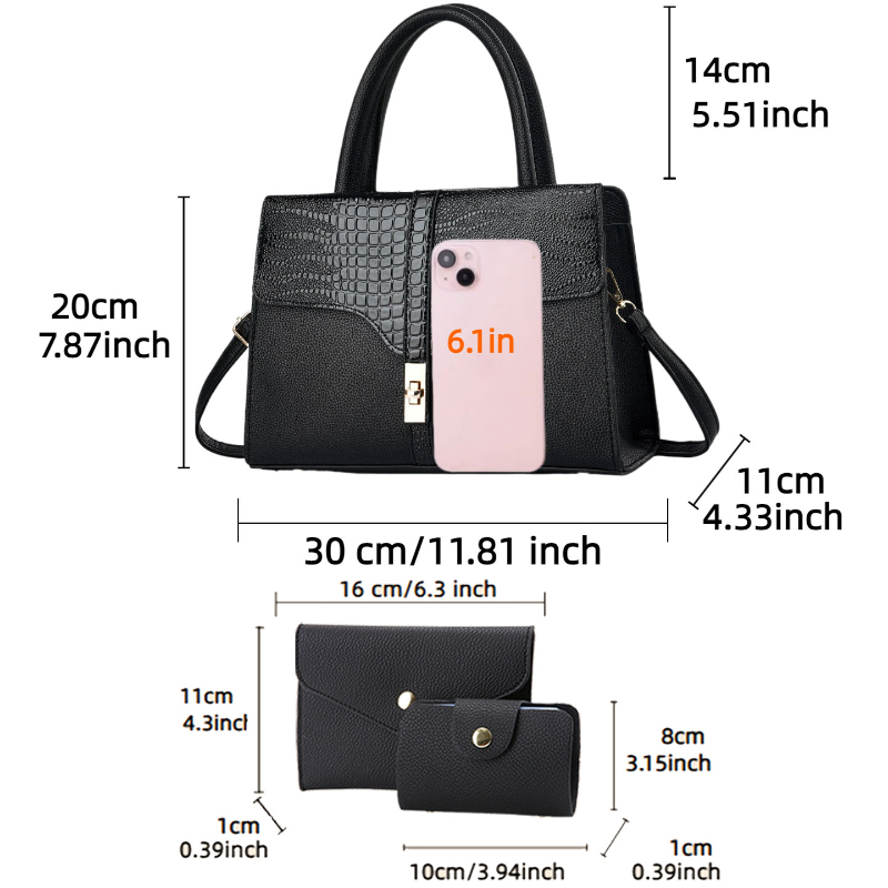 ชุดกระเป๋าผู้หญิง 3 ชิ้น ดีไซน - Women Bags Casual บทวิจารณ์และราคา