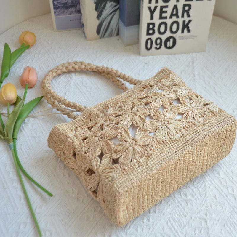 กระเป๋าถือสานลายดอกไม้สไตล์โบฮ - Women Bags Handmade บทวิจารณ์และราคา