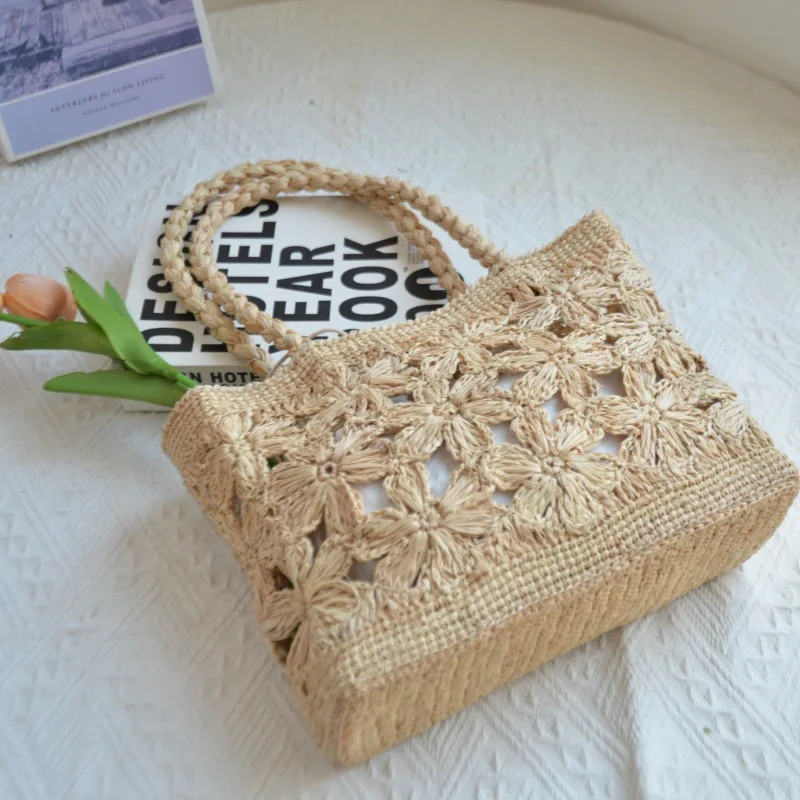 กระเป๋าถือสานลายดอกไม้สไตล์โบฮ - Women Bags Handmade บทวิจารณ์และราคา
