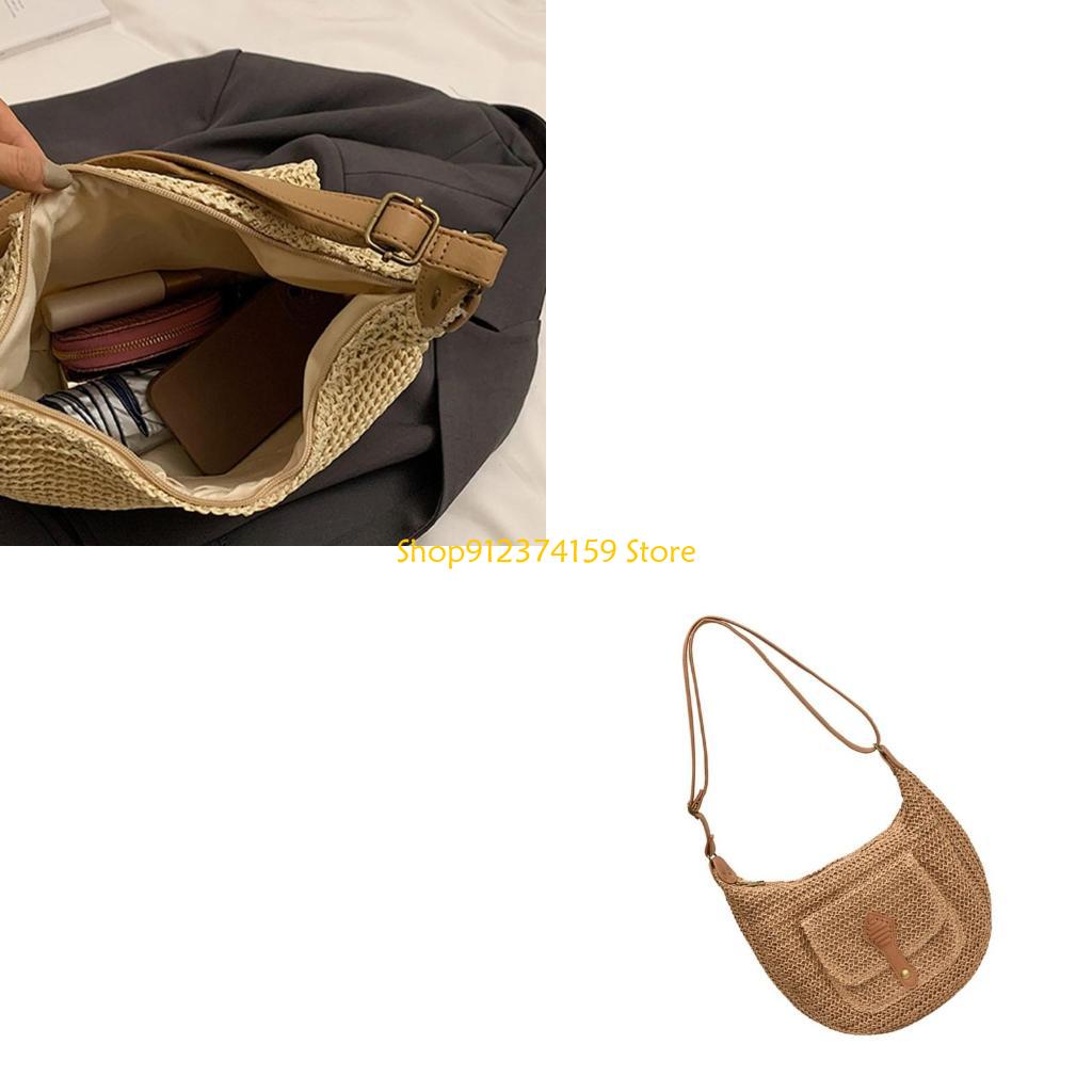 G5AEผู้หญิงฟางกระเป๋าชายหาดCro - Women Bags Handmade บทวิจารณ์และราคา