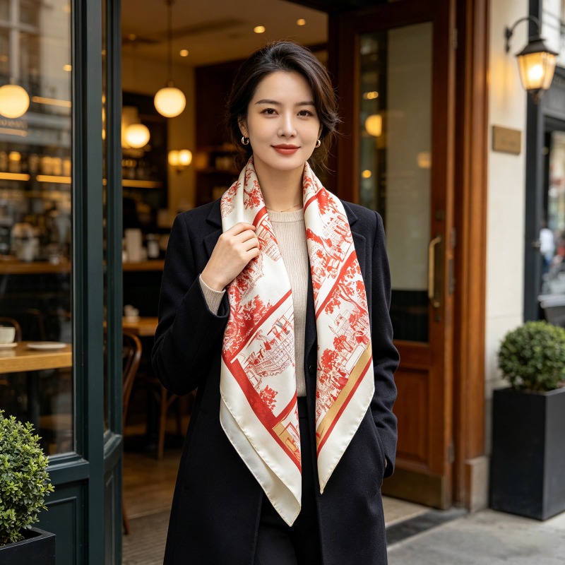 ผ้าพันคอไหมแท้ 100% หรูหรา ขนา - Women'S Bags Everyday บทวิจารณ์และราคา